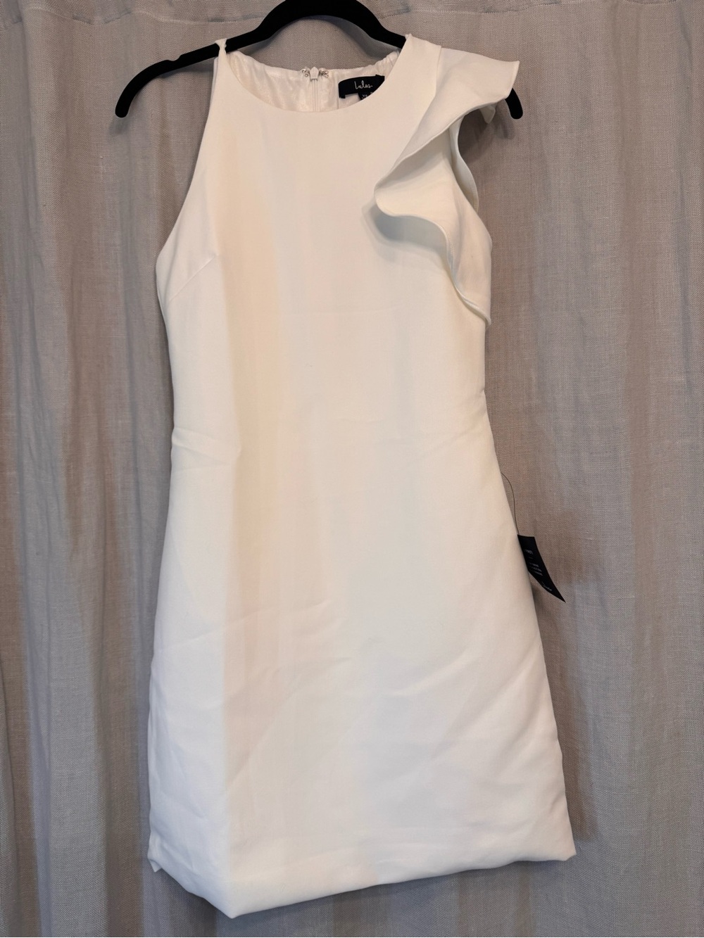NWT Lulus Dinah White One-Shoulder Ruffle Mini Dress - XS